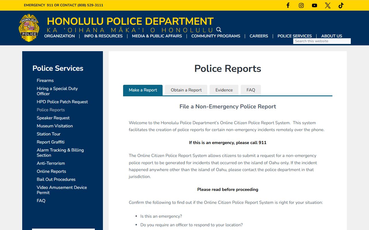 Pearl City Recent Bookings police reports request page
