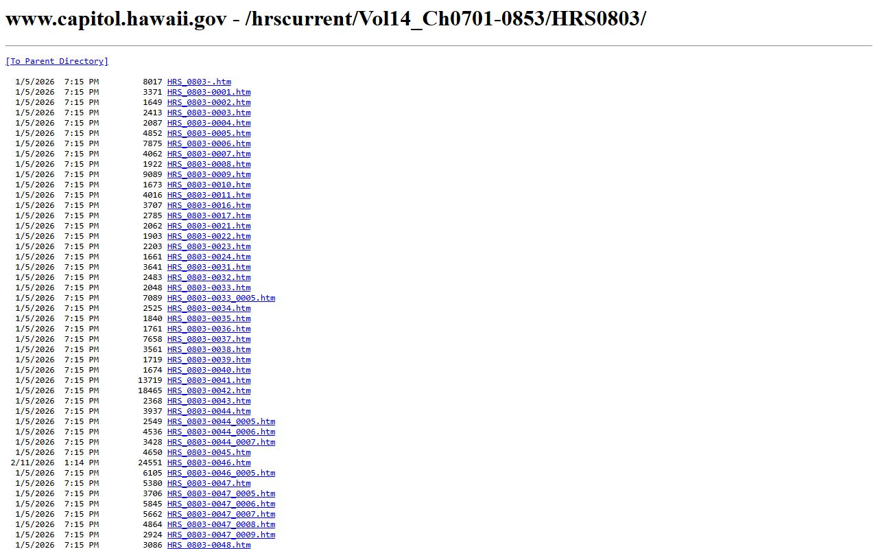 Hawaii Recent Bookings arrest and search statutes